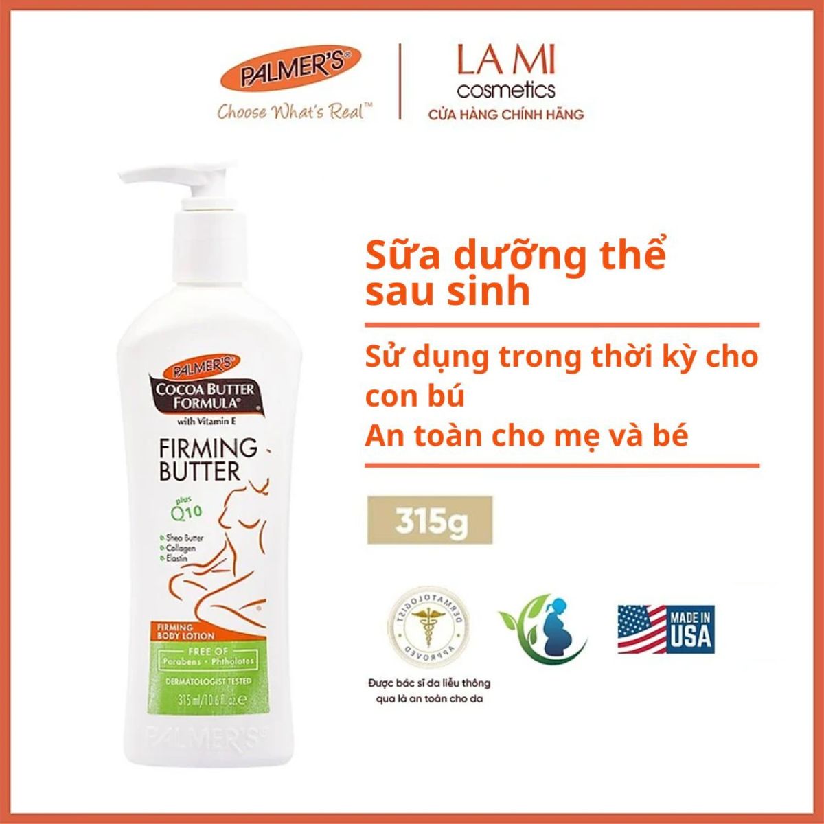 Sữa dưỡng thể làm săn chắc da sau sinh Palmer's 315ml