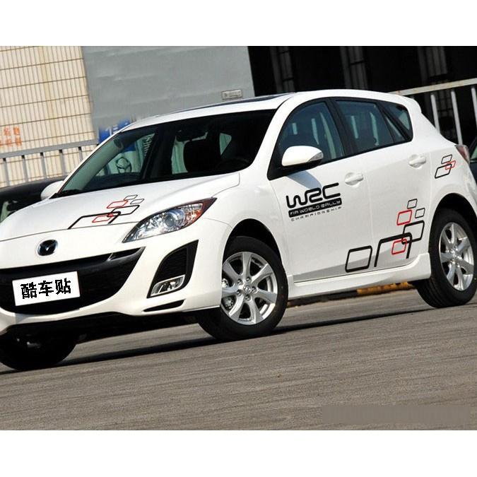 Bộ Tem Decal WRC ô Vuông Dán Sườn Xe ô Tô MS-101