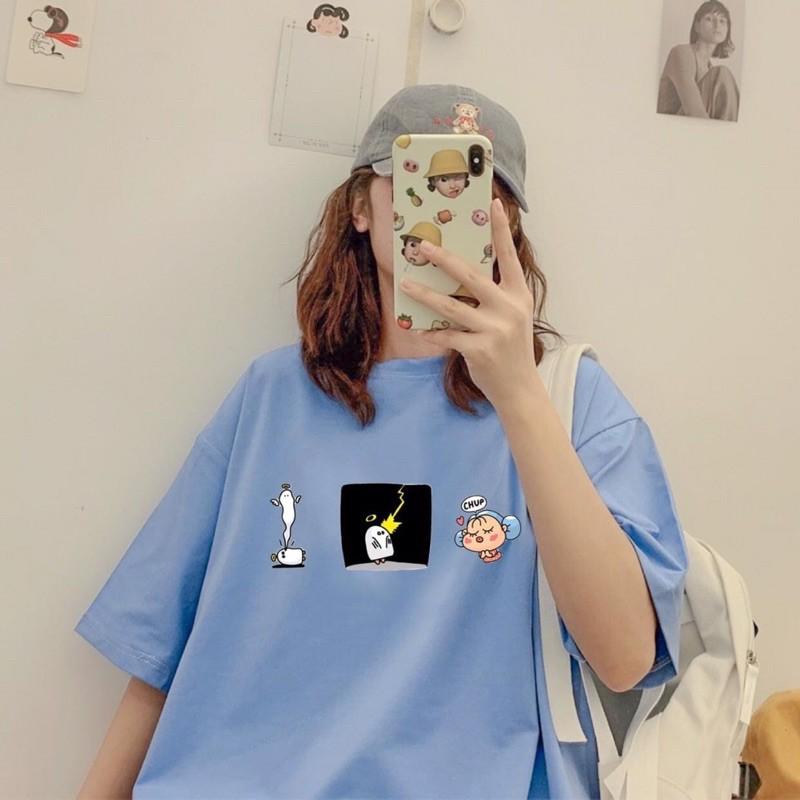 Áo Thun Tay Lỡ Form Rộng Unisex Nam Nữ Phong Cách Hàn Quốc Ulzzang