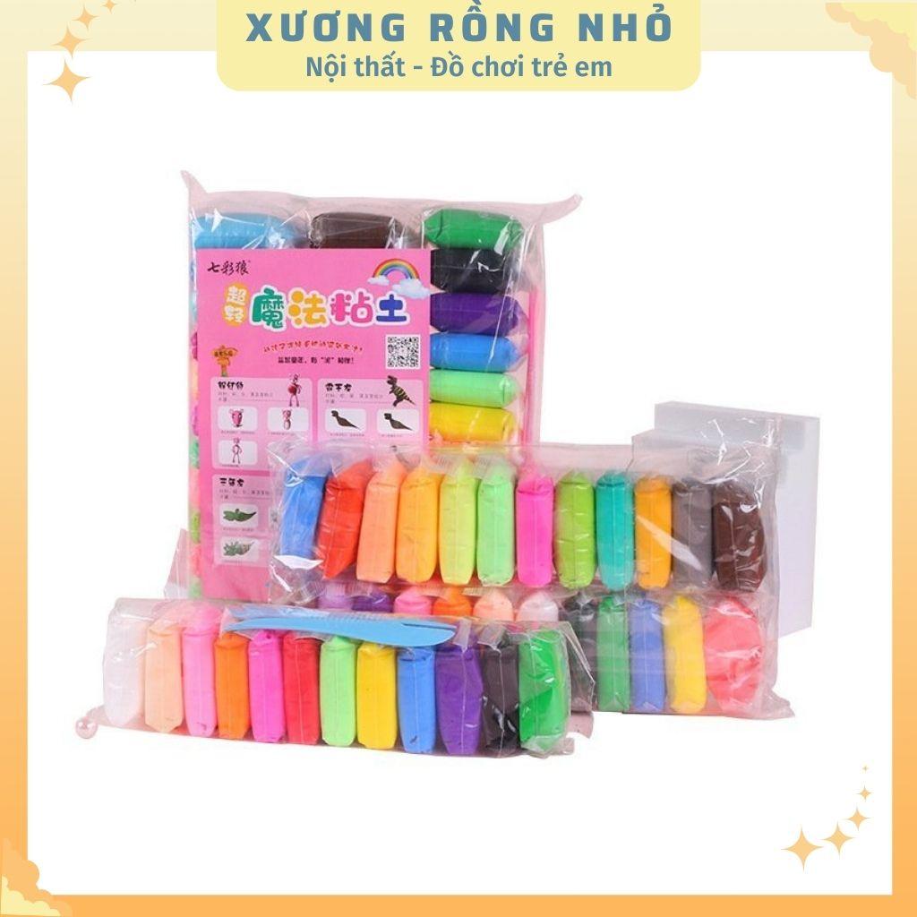 Đất sét nhật tự khô an toàn 12 màu cao cấp Softclay nặn hình, làm Butter slime kèm bộ cây tạo hình loại 1 hàng đẹp