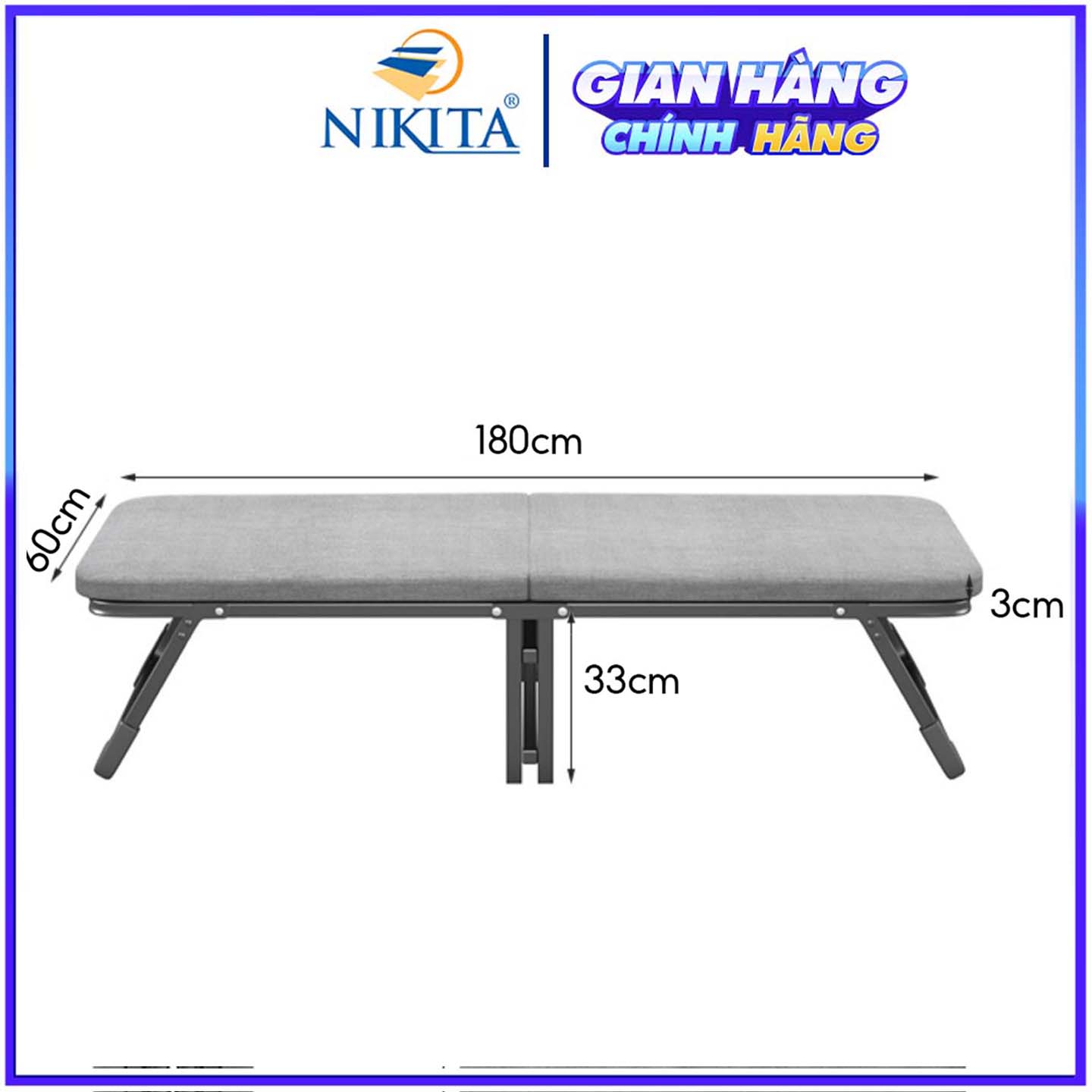 Giường gấp có bánh xe Q125 NIKITA, Gấp gọn thông minh dễ dàng di chuyển