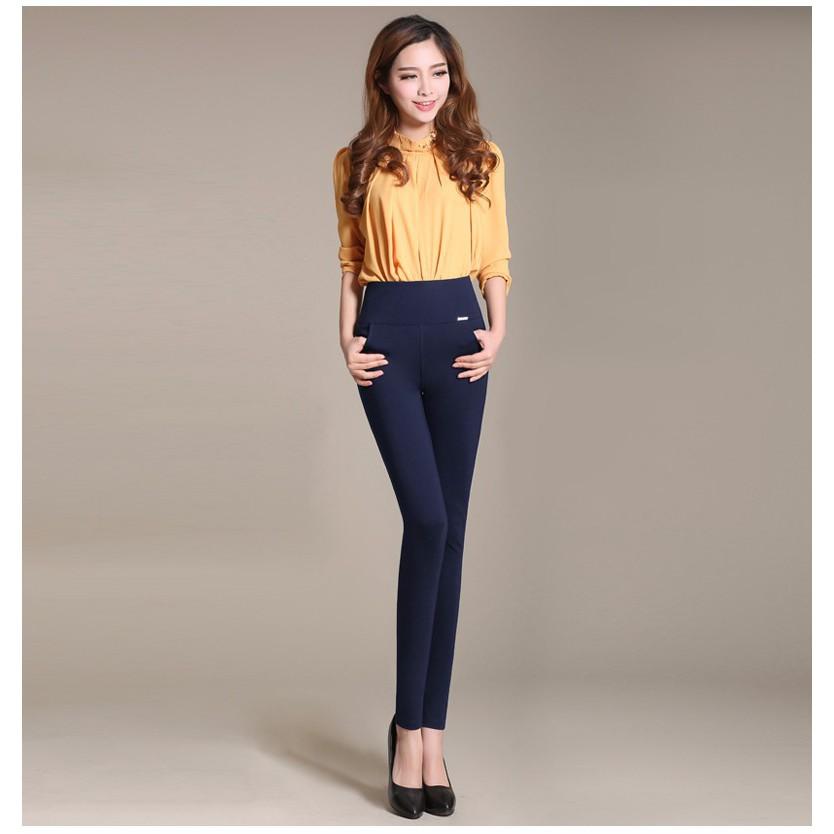 Hàng nhập cao cấp - Quần legging cạp cao-Video + Sẵn hàng Quần legging nữ lưng thun cao cấp QL-201i