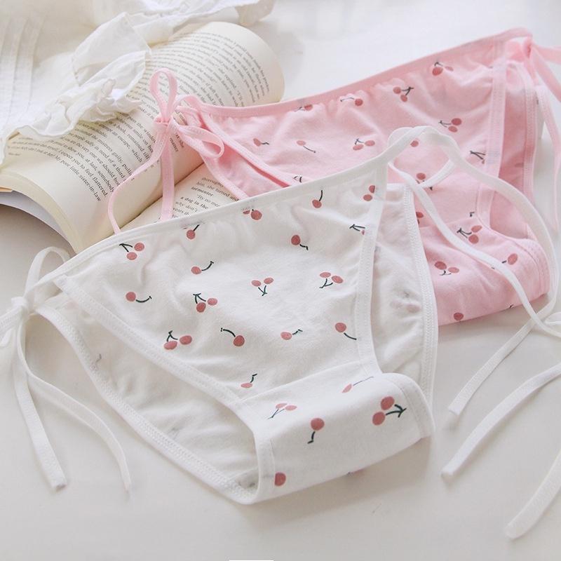 Quần Lót Nữ Cotton Hình Cherry Buộc Dây Hông Thời Trang . Hàng Loại Đẹp.