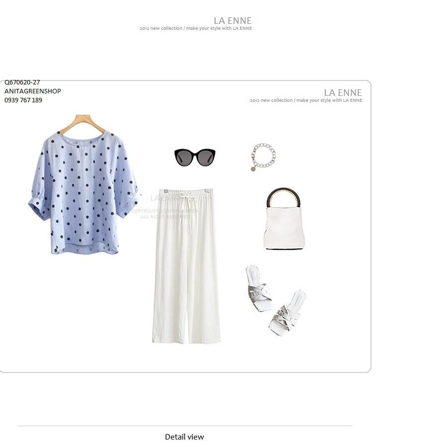 Q670620 ÁO KIỂU NỮ CHẤM BI