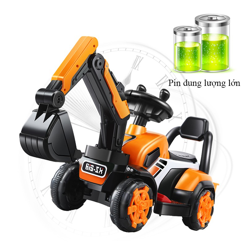 Xe cẩu cho bé cỡ lớn có thể điều chỉnh cần múc phù hợp trẻ em 2 - 6 tuổi