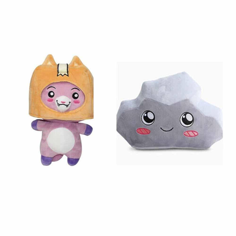 Zhenwei Lankybox Hộp Đựng Tai Nghe Cáp Sạc Tròn Foxy Đá Sang Trọng Đồ Chơi Có Thể Tháo Rời Hoạt Hình Cáo Búp Bê Nhồi Bông Lankybox Cát Đá Sang Trọng Búp Bê Trẻ Em Quà Tặng Dễ Thương Gối