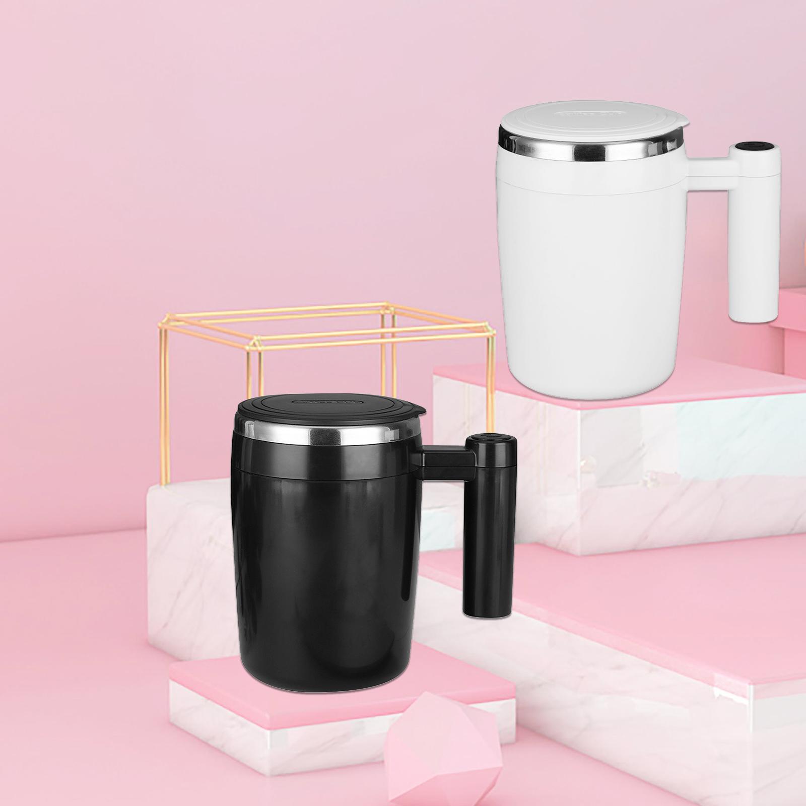 380ml Self Stirring Mug with Lid Auto Magnetic Stirring Coffee Cup Electric Stainless Steel Self Mixing Coffee Cup