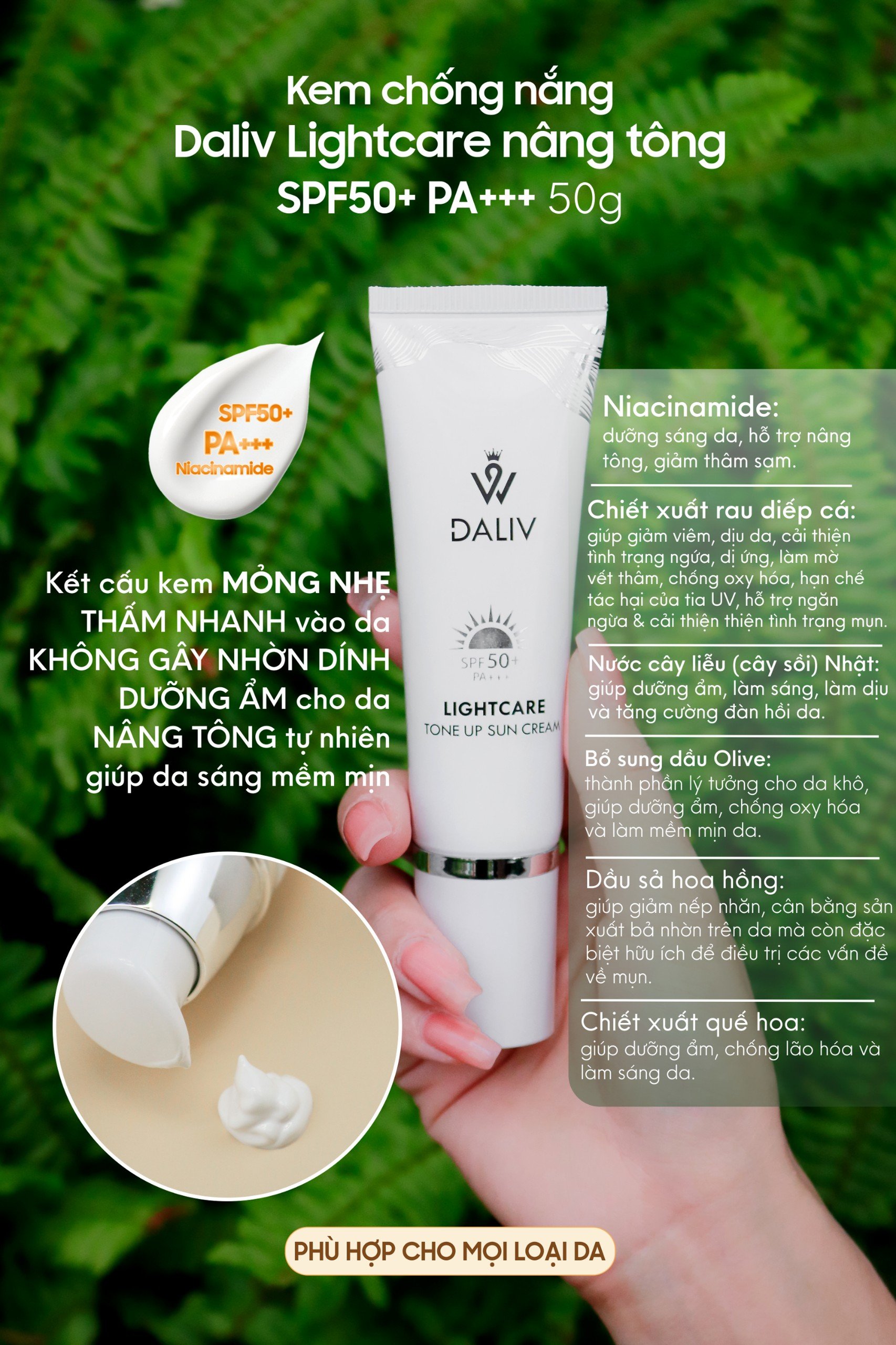 Kem chống nắng trắng da SPF50 W.LAB 50ml