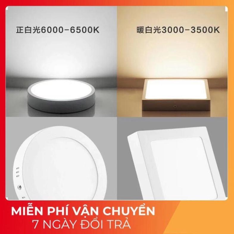 ĐÈN ỐP TRẦN NỔI, ĐÈN PANEL phát sáng 6W -24W TRÒN VUÔNG Trắng Vàng