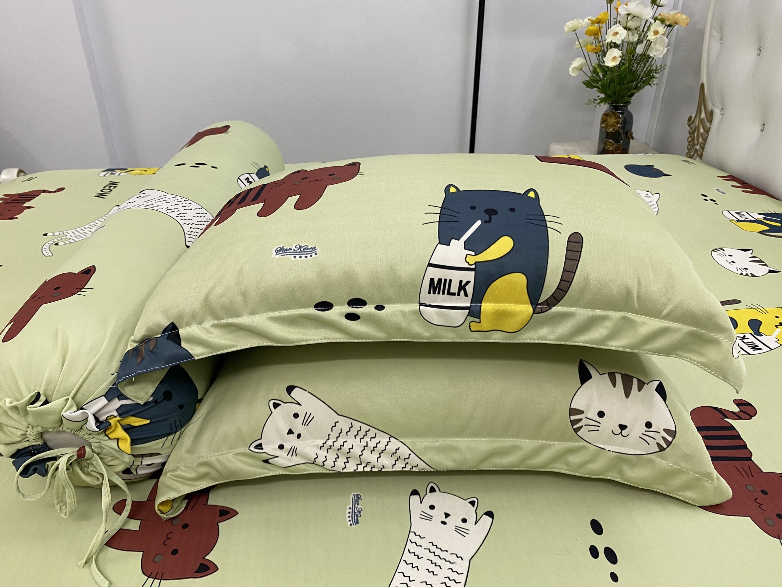 Bộ Drap Thun Lạnh Hàn Quốc cực bền màu , đủ size