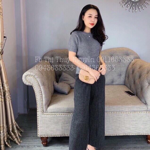 Quần ống rộng dáng dài cạp chun, Quần len dạ ống suông cạp cao QS906 - NhiNhiShop