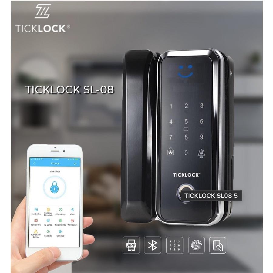 Khoá vân tay cao cấp cửa kính cường lực TICKLOCK SL08