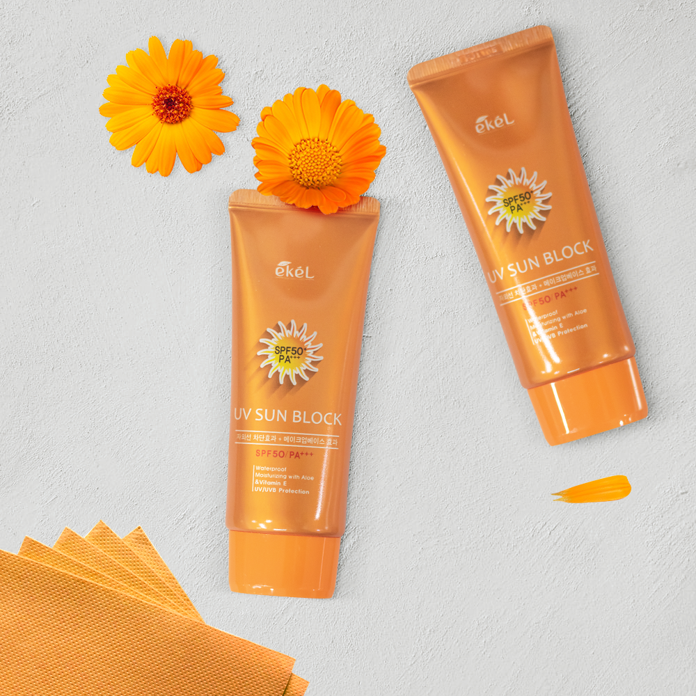 Kem Chống Nắng UV SunBlock Ekel Khả Năng Chống Nắng Cao SPF 50+,Ngăn Ngừa Laõ Hóa , Bảo Vệ Da Nhập Khẩu Hàn Quốc 70ml