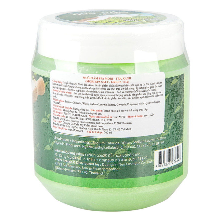 Muối Tắm Spa Mori Trà Xanh Mori Spa Salt - Green Tea (700ml)