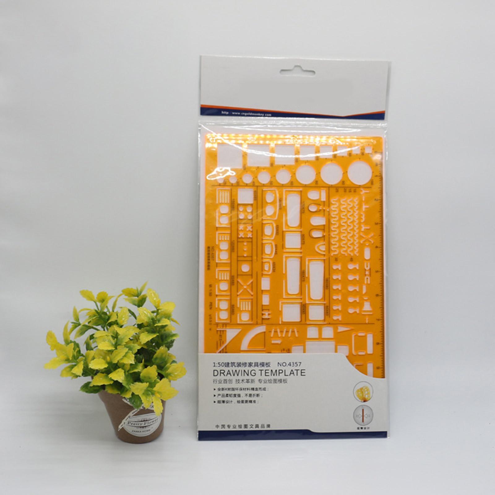 Architecture Templates Ruler Stencil Drafting Tools 1:50 Scale Measuring