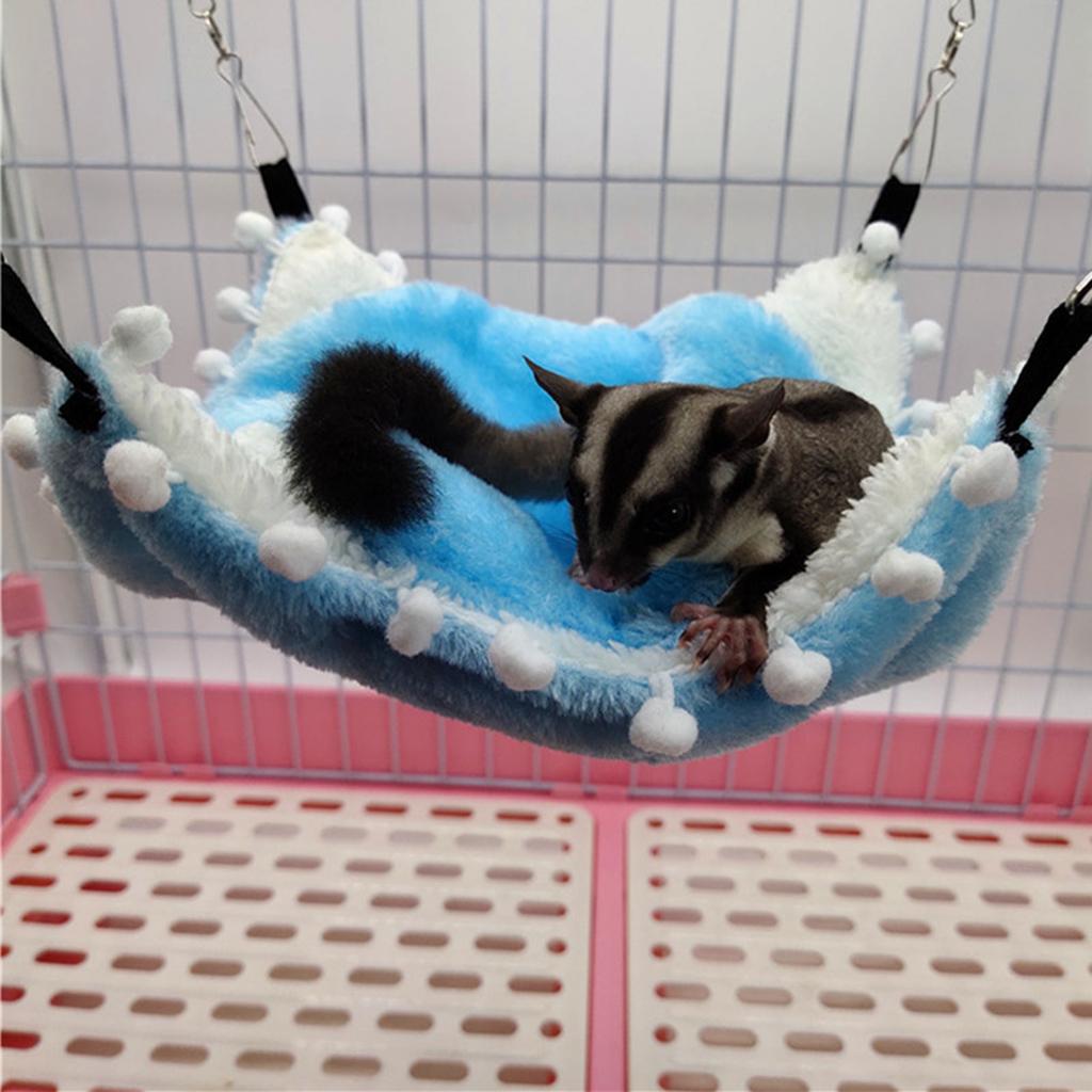 Small Animals Warm Hammock Hamster Sleep Bed For Small Pet Blue-S