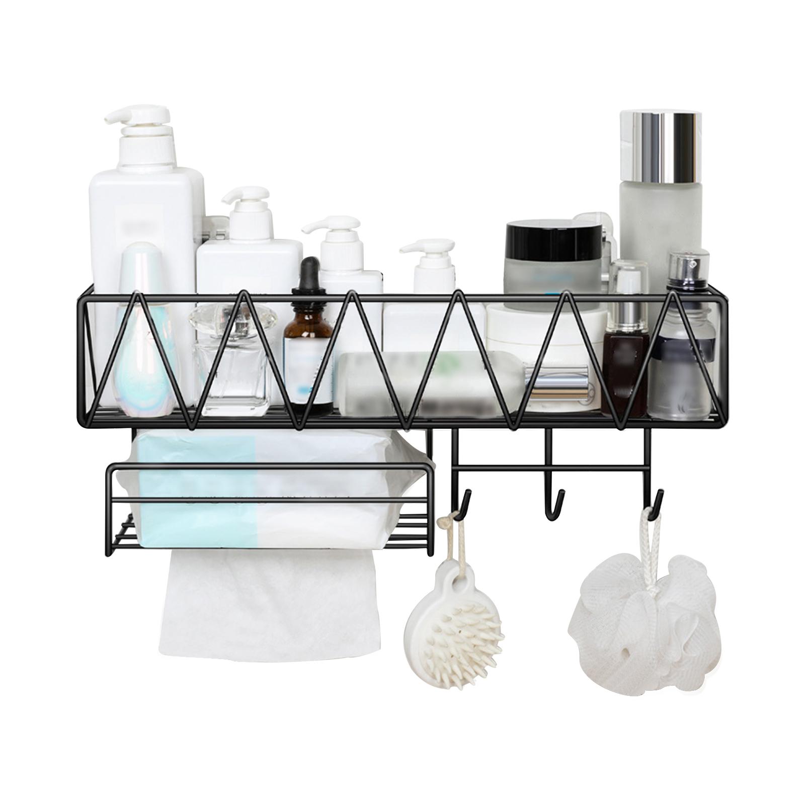 Shower Caddy Bathroom Shelf Organizer Wall Mounted Bathroom Shelf No Drilling Adhesive Shower Storage Basket Rack