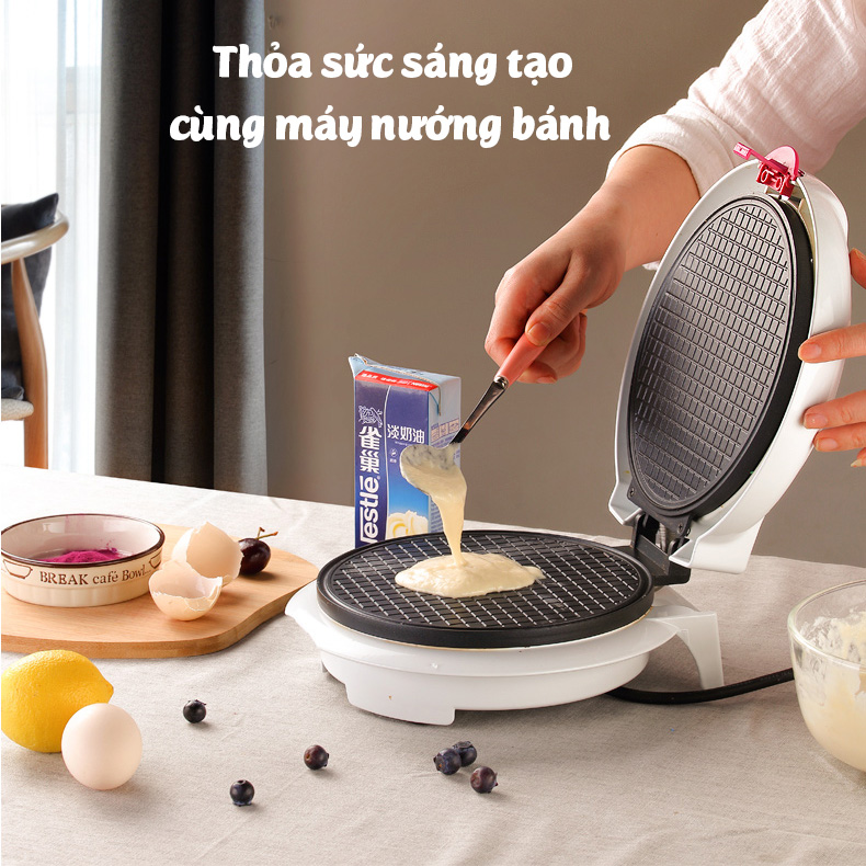 Kèm 10 móc dán - Máy nướng kẹp làm bánh, làm trứng cuộn, làm bánh cuộn cho vỏ giòn rụm TS2618 giúp mix nhiều vị khác nhau