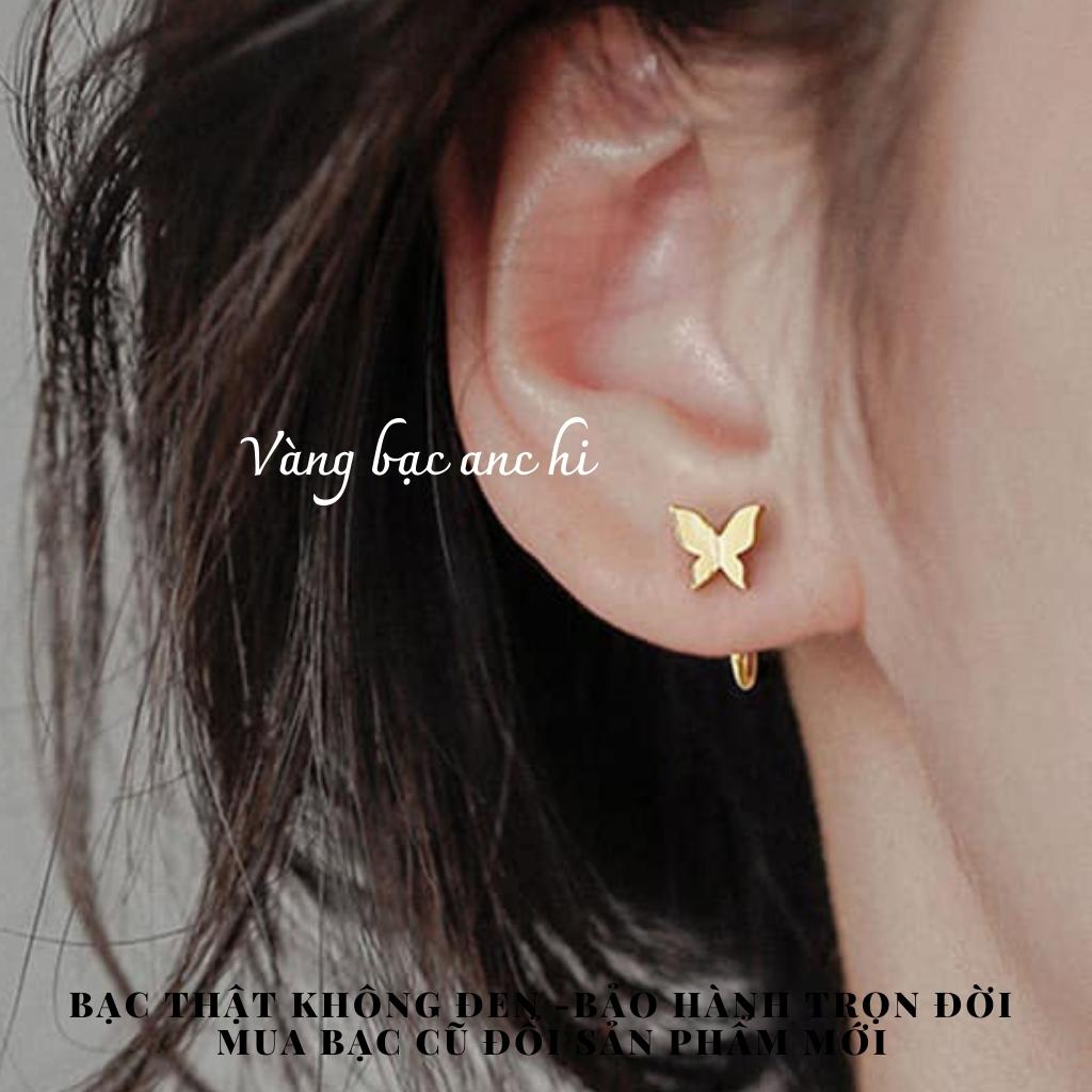 Bông tai bạc trẻ trung,Bông tai nữ bạc thật, Vàng bạc an chi