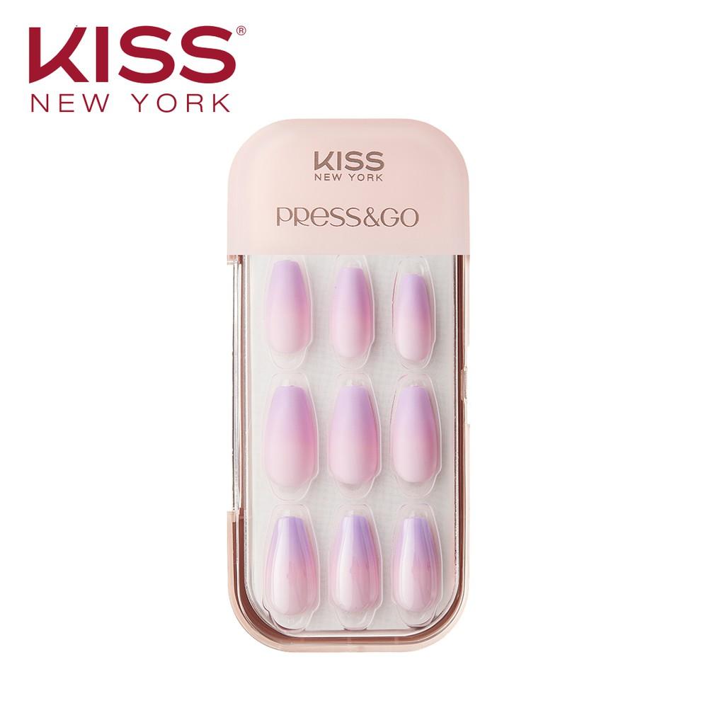 Bộ 30 Móng Tay Gel Tự Dán Press &amp; Go Kiss New York Nail Box - Cherry Berry (KPNC04K)