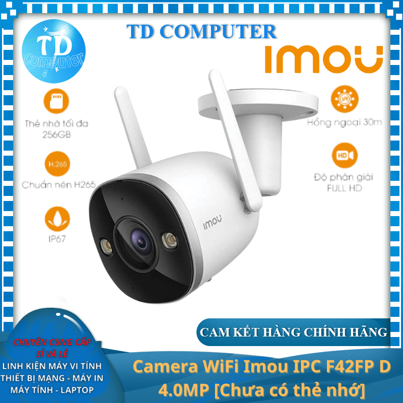 Camera WiFi Imou IPC F42FP D 4.0MP Chuẩn QHD Ngoài trời Có màu ban đêm - Hàng chính hãng DSS phân phối