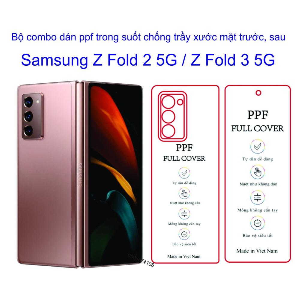 Bộ combo dán PPF trước và sau Dành Cho Điện Thoại Samsung Z Fold 2 5G / Z Fold 3 5G Bảo vệ máy tránh trầy xước 