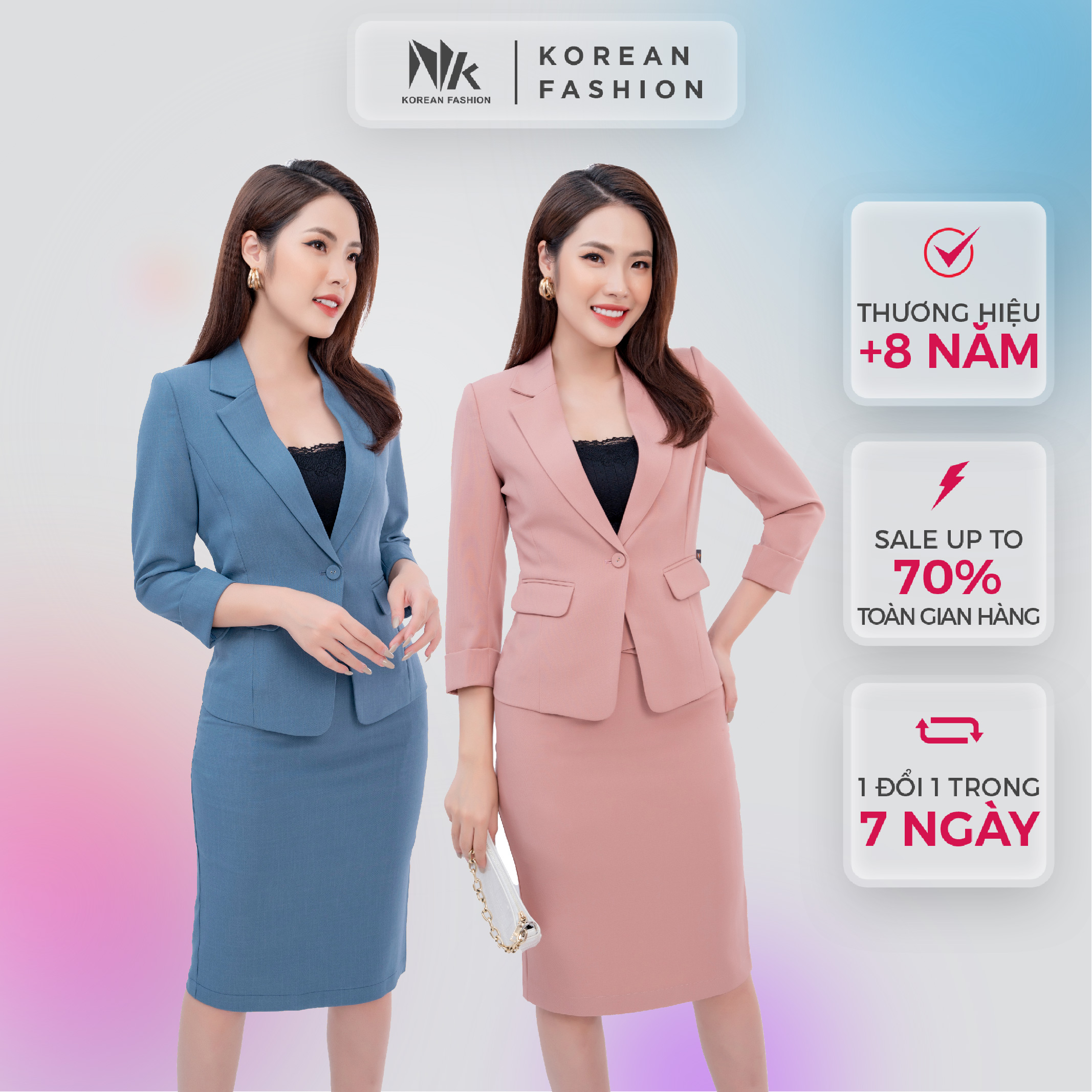 Bộ Vest Nữ Công Sở NK Fashion Thiết Kế Chân Bút Chì, Cúc Đơn, Eo May Cách Điệu, Chất Vải Hàn Cao Cấp NKFBD2108007