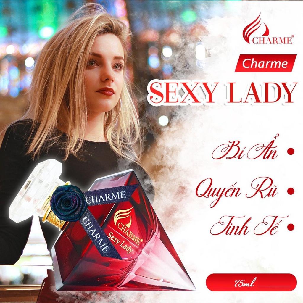 Nước hoa nữ sang trọng, Charme Sexy Lady, hương nước hoa chính hãng, nốt hương trái cây bí ẩn và cuốn hút, 75ml