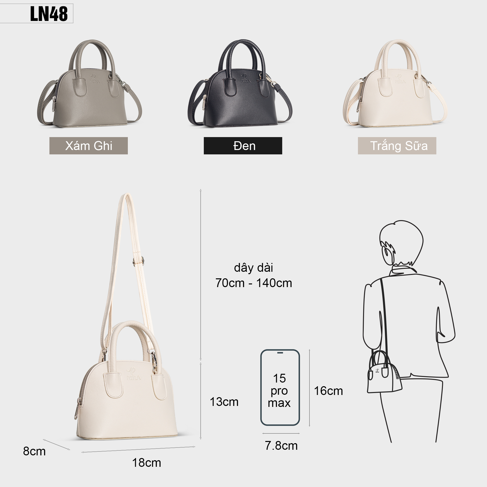 Túi hến xách tay thời trang LN48