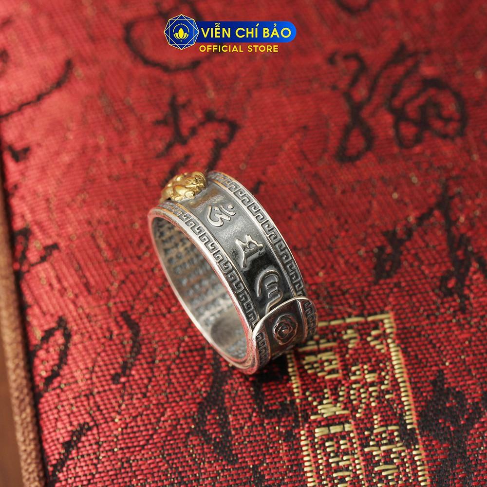 Nhẫn bạc nam Tỳ Hưu Ngậm Tiền Lục Tự Chân Ngôn chất liệu bạc Thái 925 thương hiệu Viễn Chí Bảo N101303