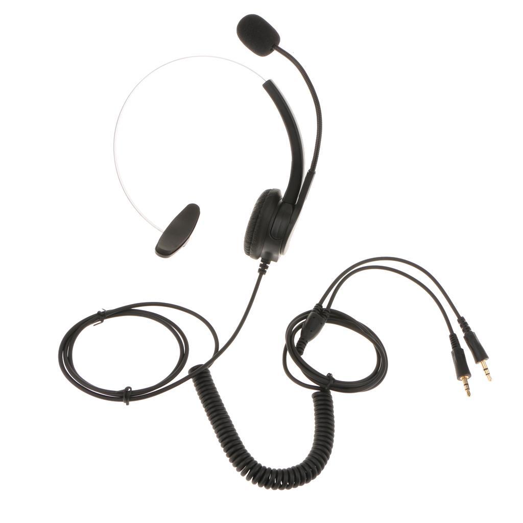 VH500 Office Call Centre Customer Service Headset Microphone Dual 3.5mm Plug