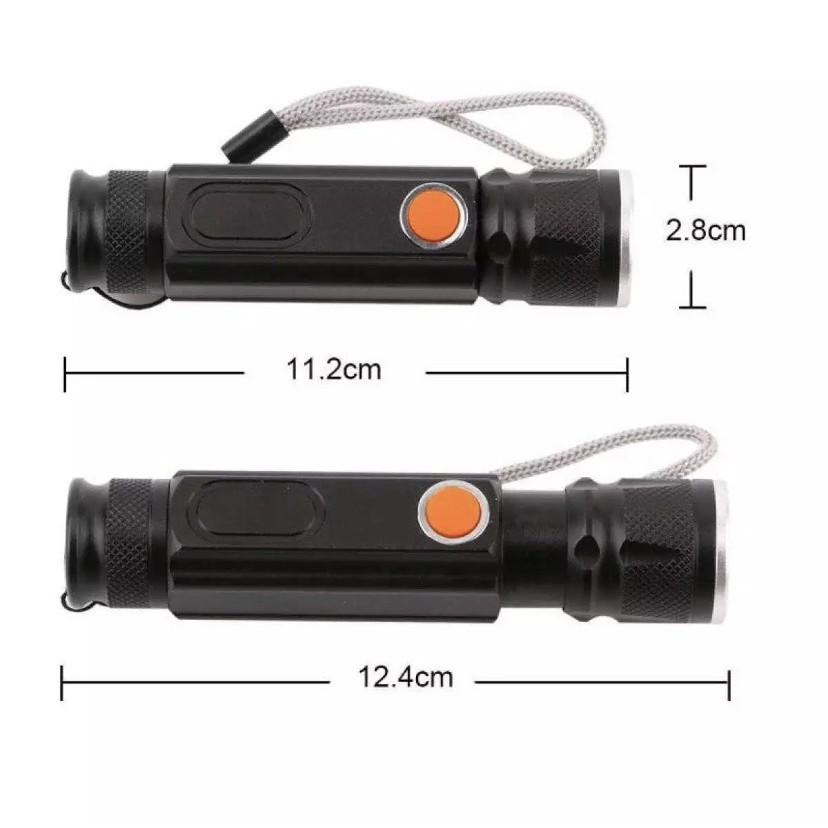 Đèn Pin Nhật Bản - Đèn Pin Mini Đa Năng Bóng Q5L Siêu Sáng Có Đèn Trên Thân - Chế Độ Sạc USB Zoom LED