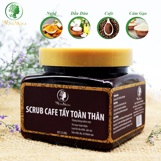 Bộ Dưỡng Trắng Hồng Body Wonmom ( 1 Kem Sữa nghệ + 1 Scrub Cafe Tẩy Tế Bào Chết Toàn Thân )