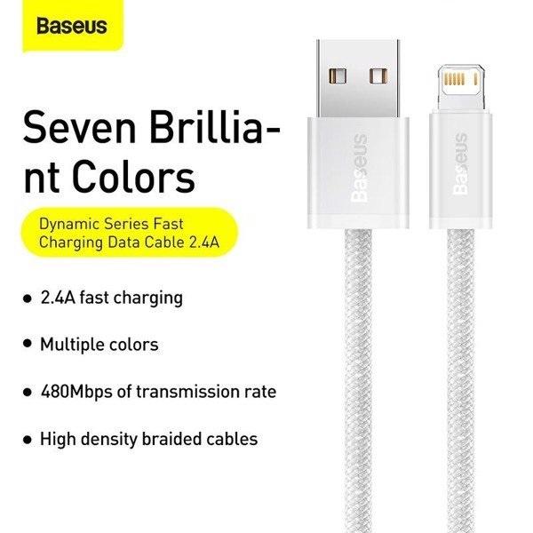 Baseus -BaseusMall VN Cáp sạc nhanh, siêu bền Baseus Dynamic Series iPhone 2.4A (Hàng chính hãng)