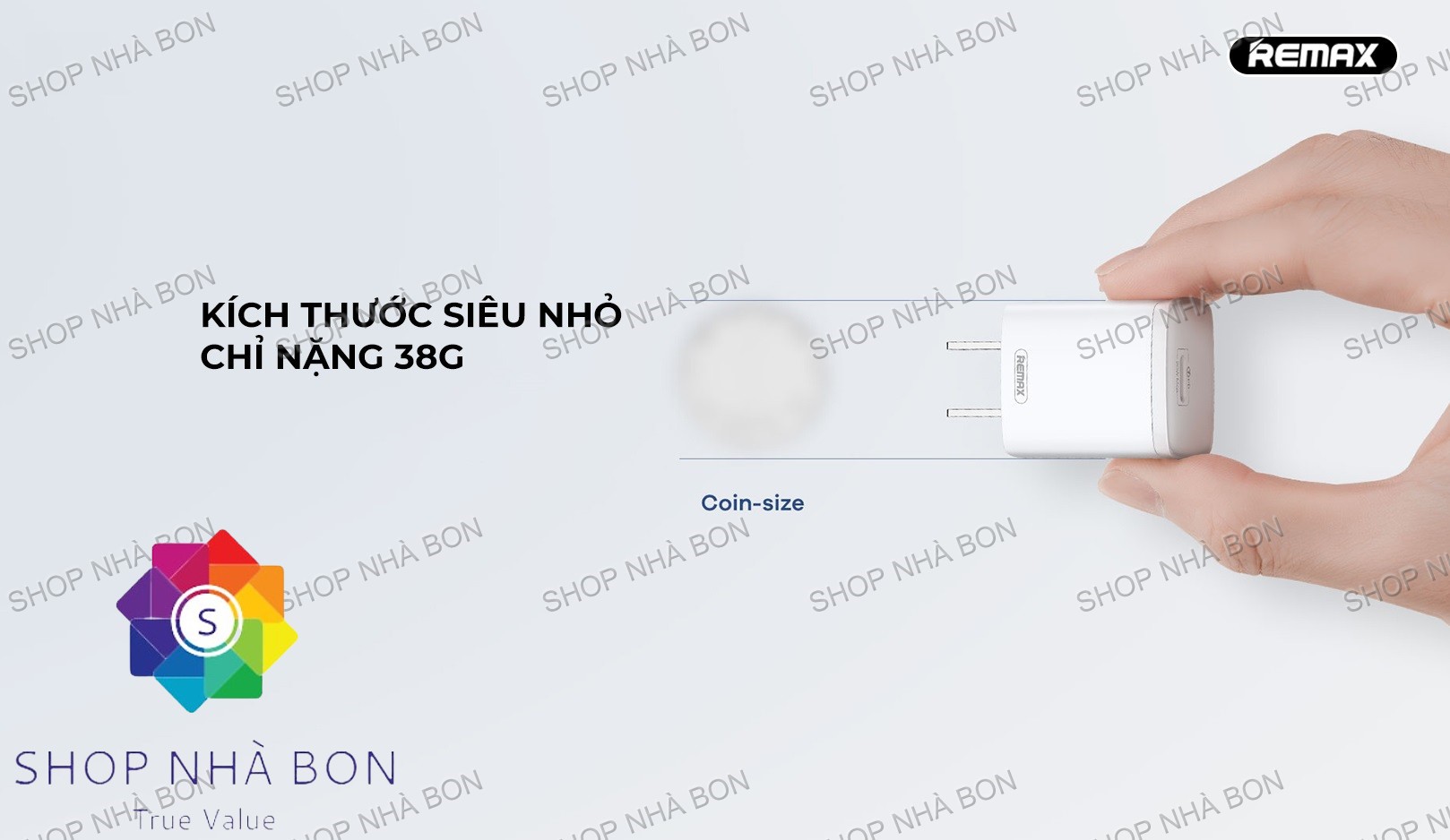 Củ sạc mini chuẩn PD 20W Remax RP-U75 - Hàng chính hãng