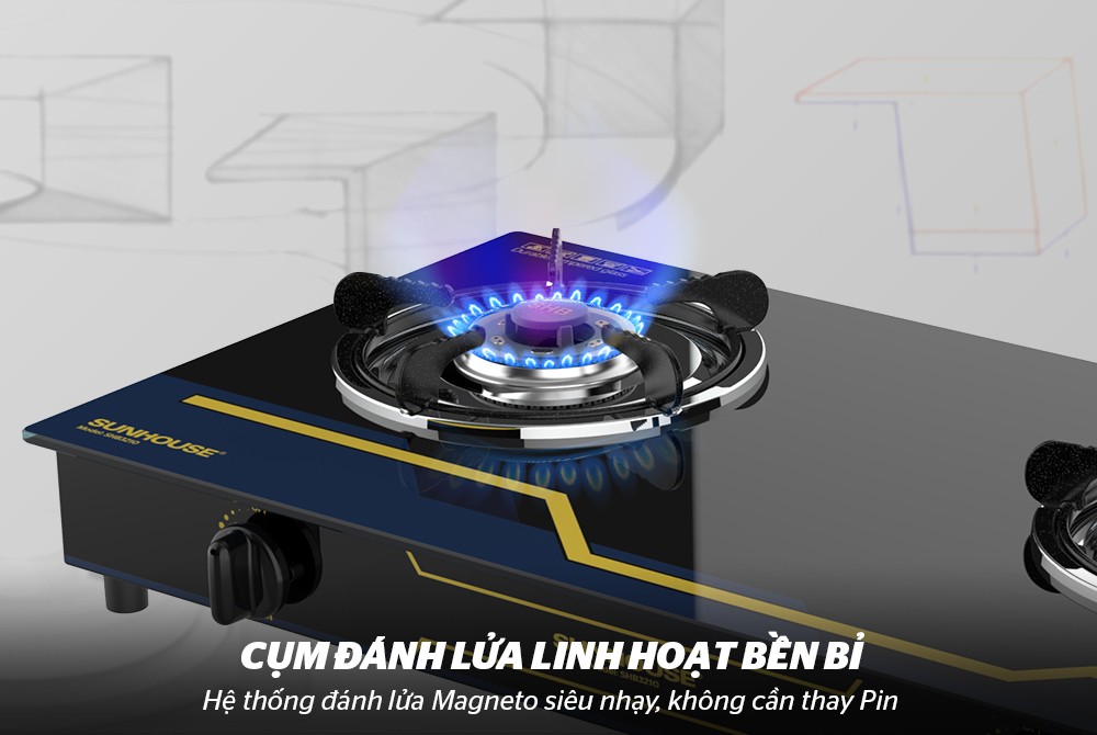 Bếp Gas Dương Kính Sunhouse SHB3210 - Hàng Chính Hãng