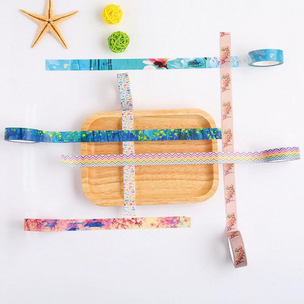 10m Washi Tape Set Masking Tape Scrapbook Decorative Paper Adhesive Sticker