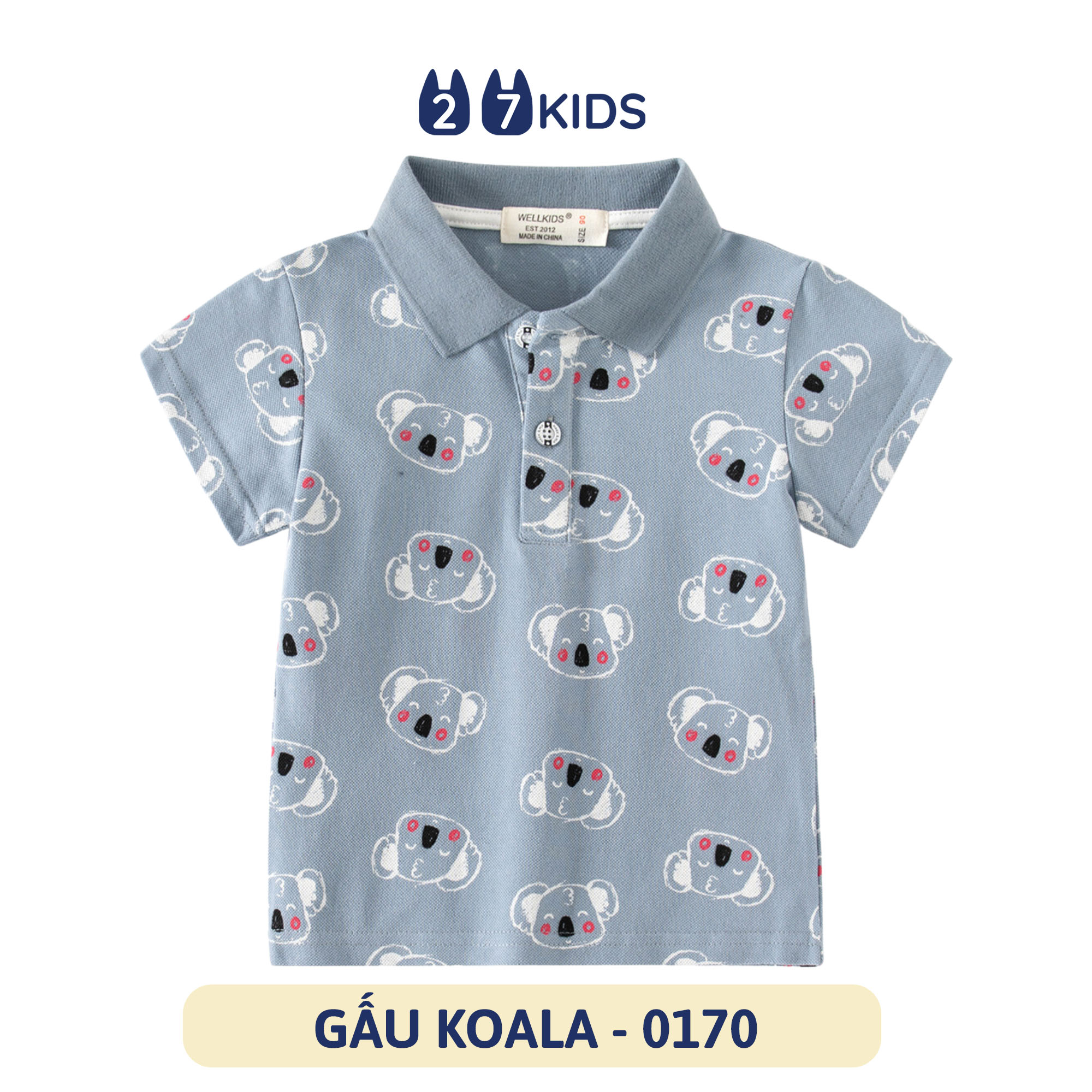 Áo Polo bé trai ngắn tay 27Kids WELLKIDS áo thun sơ mi cộc nam cho trẻ từ 2-8 tuổi BSPO9