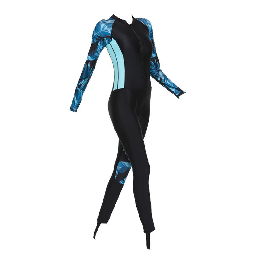 Women Wetsuit One Piece Scuba Diving Suit Dive Skin for Canoeing Blue S