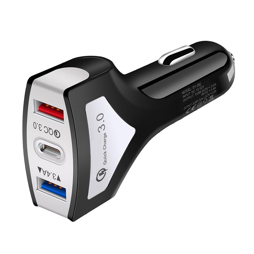 QC3.0 Universal Dual Port LED USB Smart Car Quick Charge Adapter