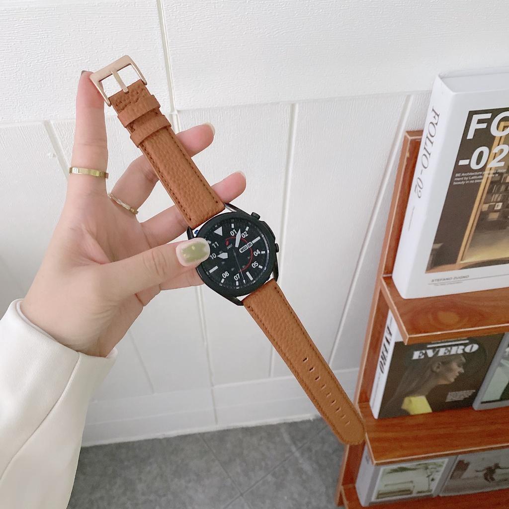 Dây da đeo đồng hồ thay thế cho Samsung Galaxy Watch 3 41mm 45mm