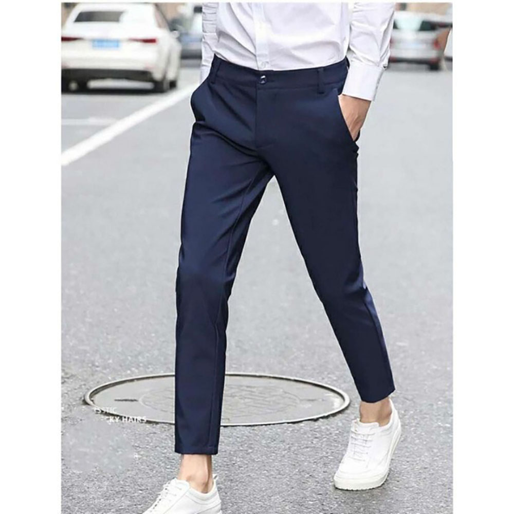 Quần âu nam đen ống côn cao cấp,quân tây nam vải dày dặn không nhăn không xù trẻ trung, dáng ôm năng động - Xanh than - Size 32