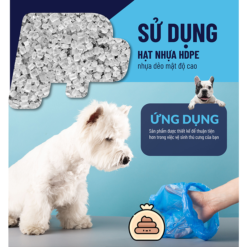 Túi PP Nhựa - Túi Rác Cho Thú Cưng TP Plastic, 15 Cái/Cuộn