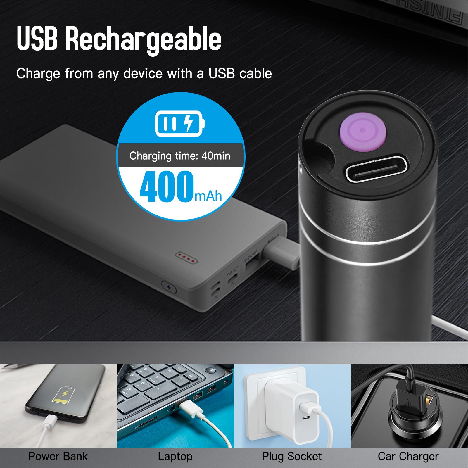 2pcs Mini Flashlight USB Rechargeable Super Bright LED Flashlight Torch Light for Outdoor Camping Reading Dog Walking