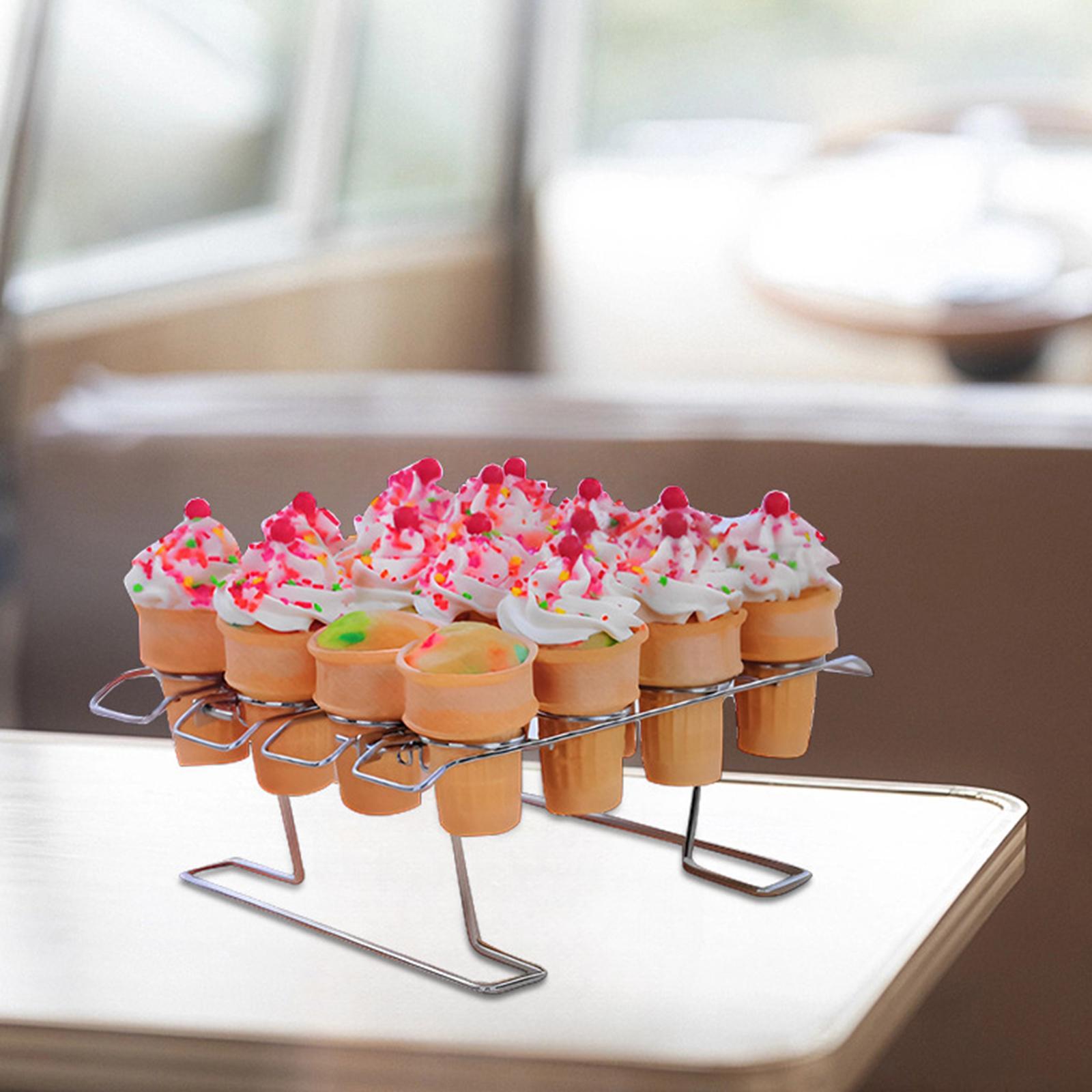 Cupcake Cone Display Stand 16Slots Reusable Ice Cream Cone Holder for Picnic