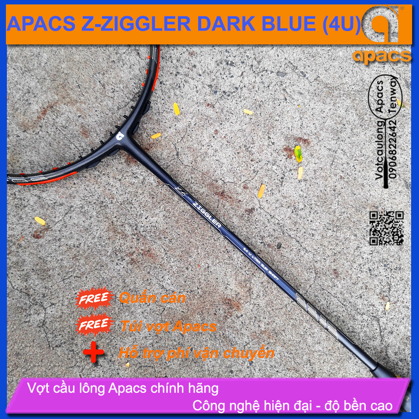 [Vợt cầu lông Apacs Z-Ziggler Dark Blue - 4U] Thân đũa công nghệ mới, màu sơn mới cực đẹp