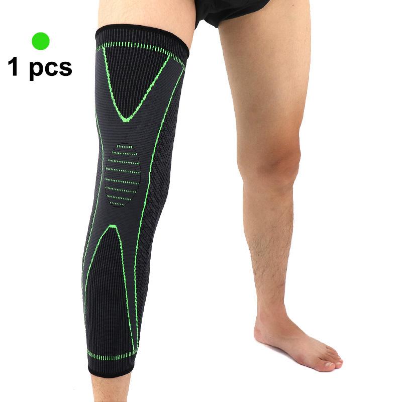 Coyoco kéo dài thể thao bảo vệ chân hỗ trợ chân 1 PCS dài màu xanh lá cây màu xanh lá cây tay áo bảo vệ ấm áp tay áo Color: 3XL non-slip bandage