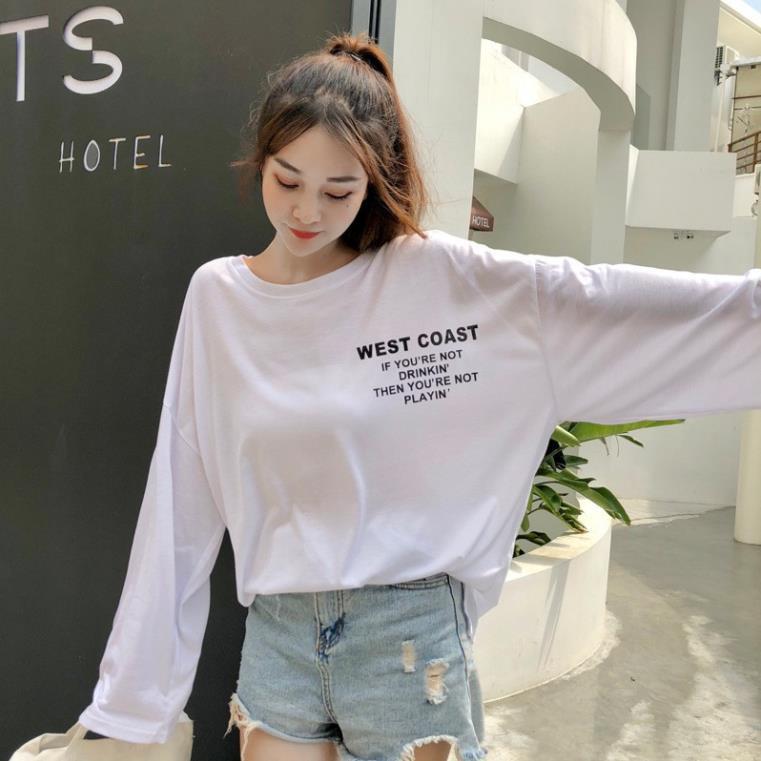 Áo thun tay dài form rộng WEST CAST form 70kg sành điệu B069 hsshop
