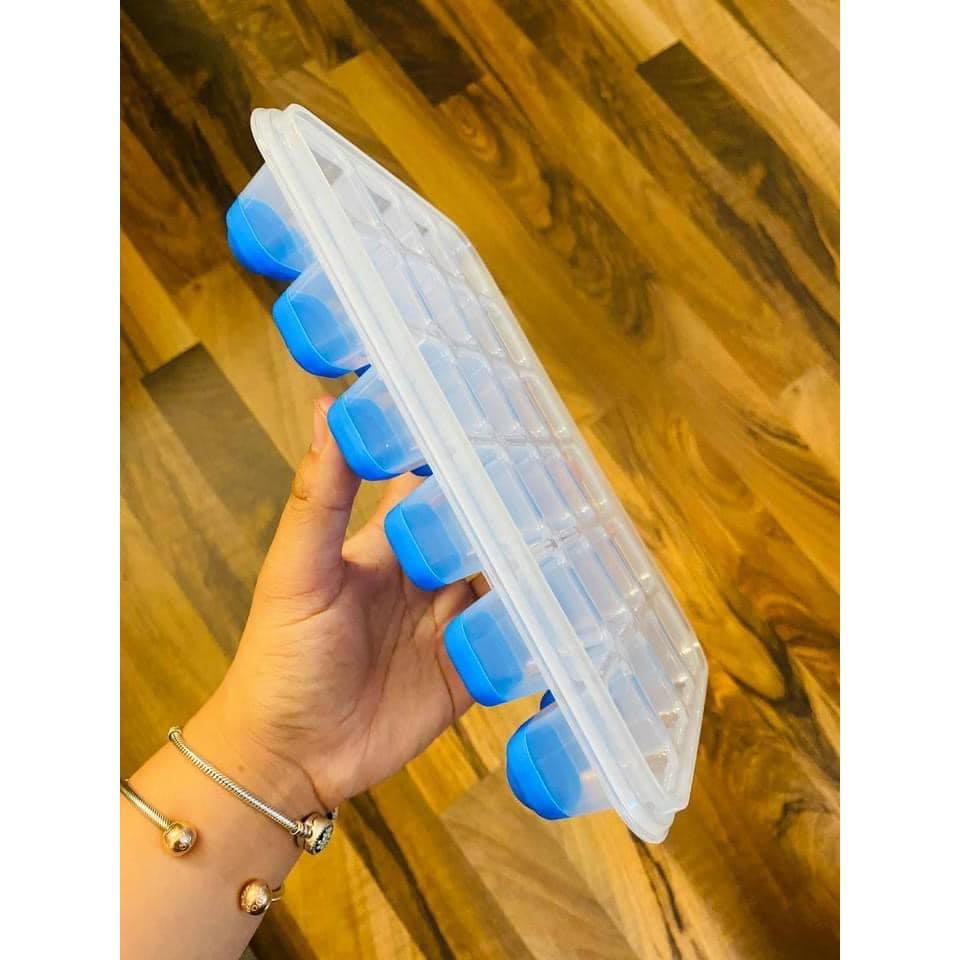 KHAY LÀM ĐÁ SILICON CAO CẤP CÓ NẮP