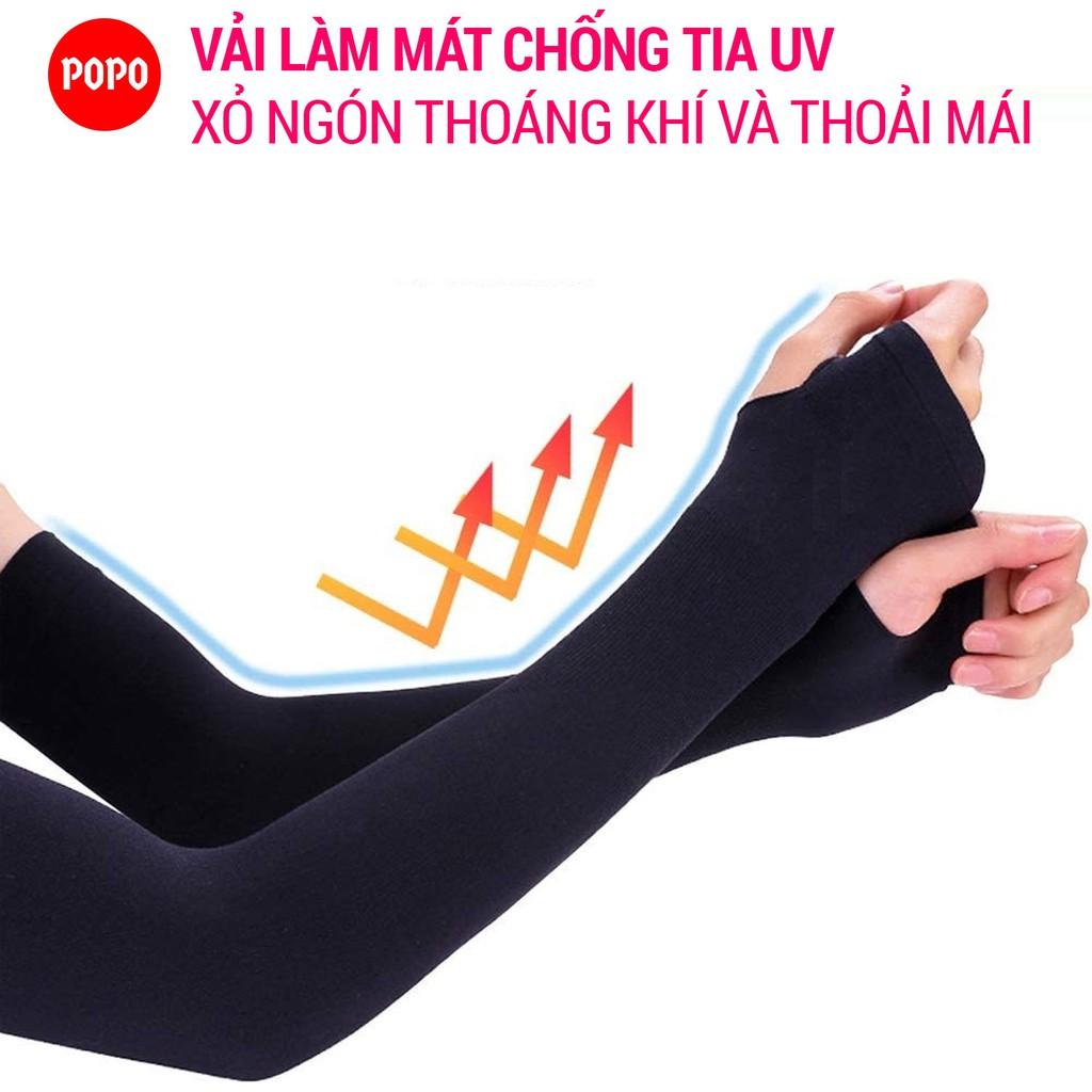 Ống tay chống nắng, đeo xỏ ngón chất liệu làm mát cản tia UV vải mềm thoáng khí